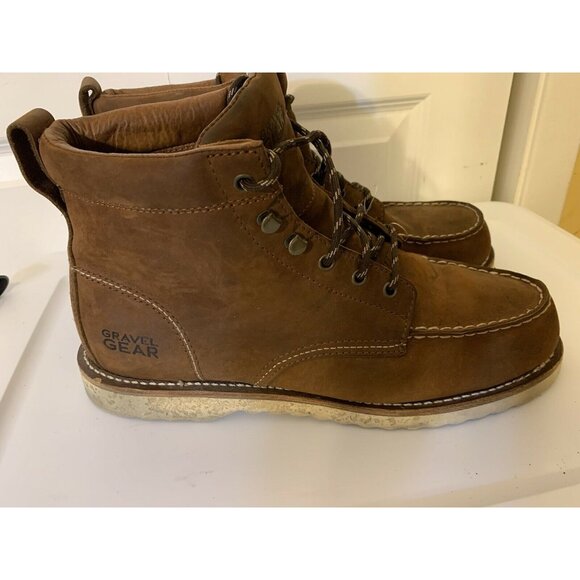 Gravel‎ Gear Men’s Sz 14M 6in Leather Moc Wedge Boot Brown NT008-2 - Picture 4 of 10